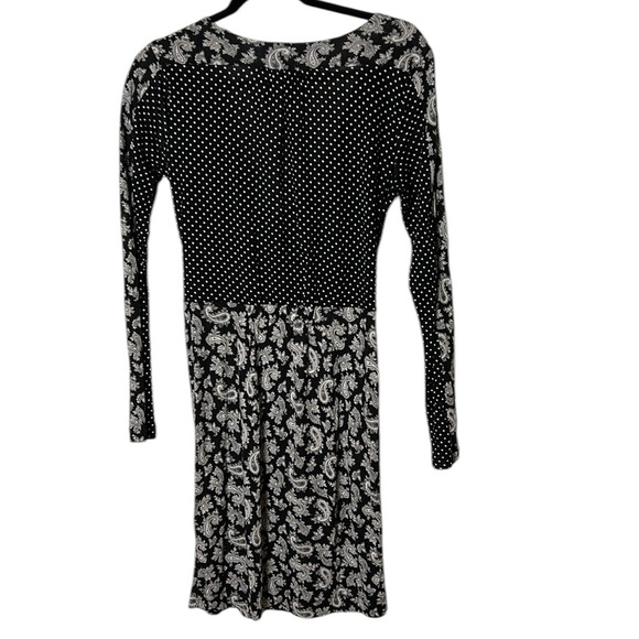 French Connection faux wrap ,surplice,multimedia,paisley,polka dot Dress  6 NWT - Picture 2 of 6